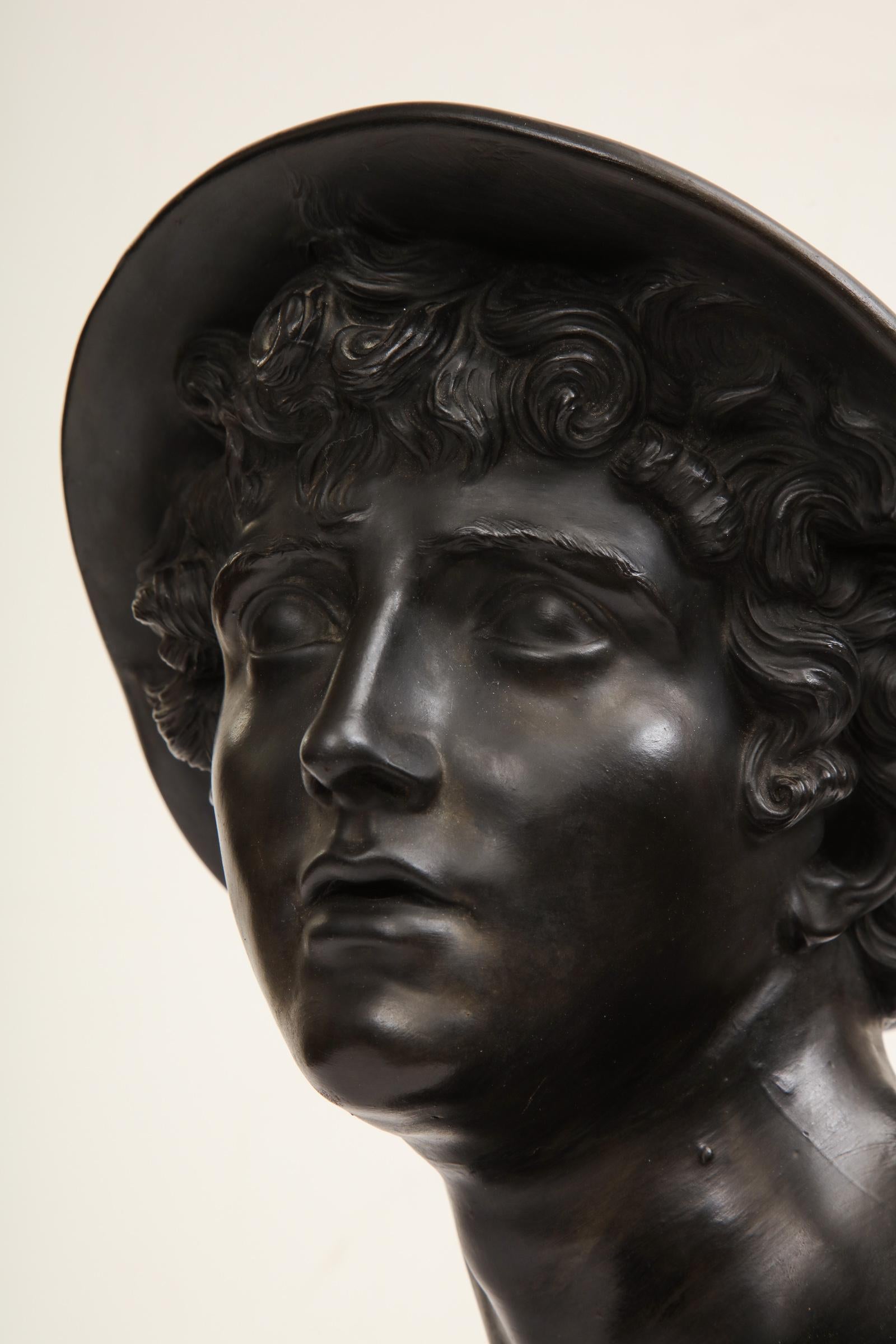 English 19th Century Wedgwood, Black Basalt Bust of Mercury For Sale
