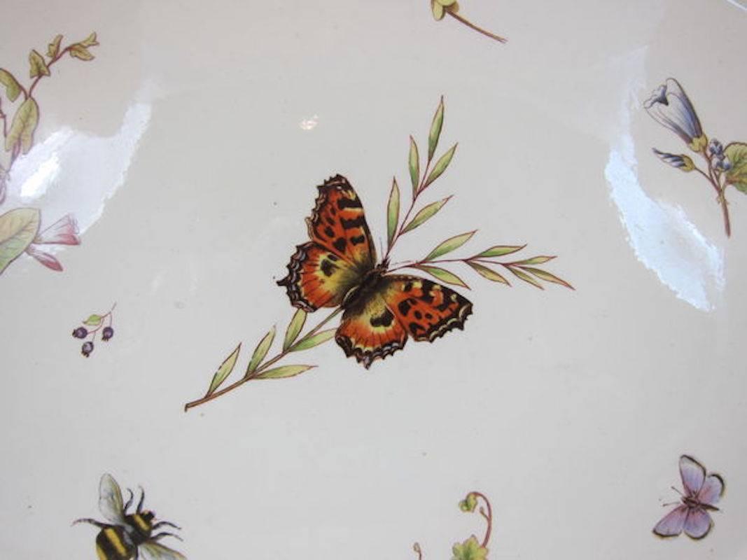 19th Century Wedgwood Creamware Butterfly Tête à Tête Tea Tray Set 1