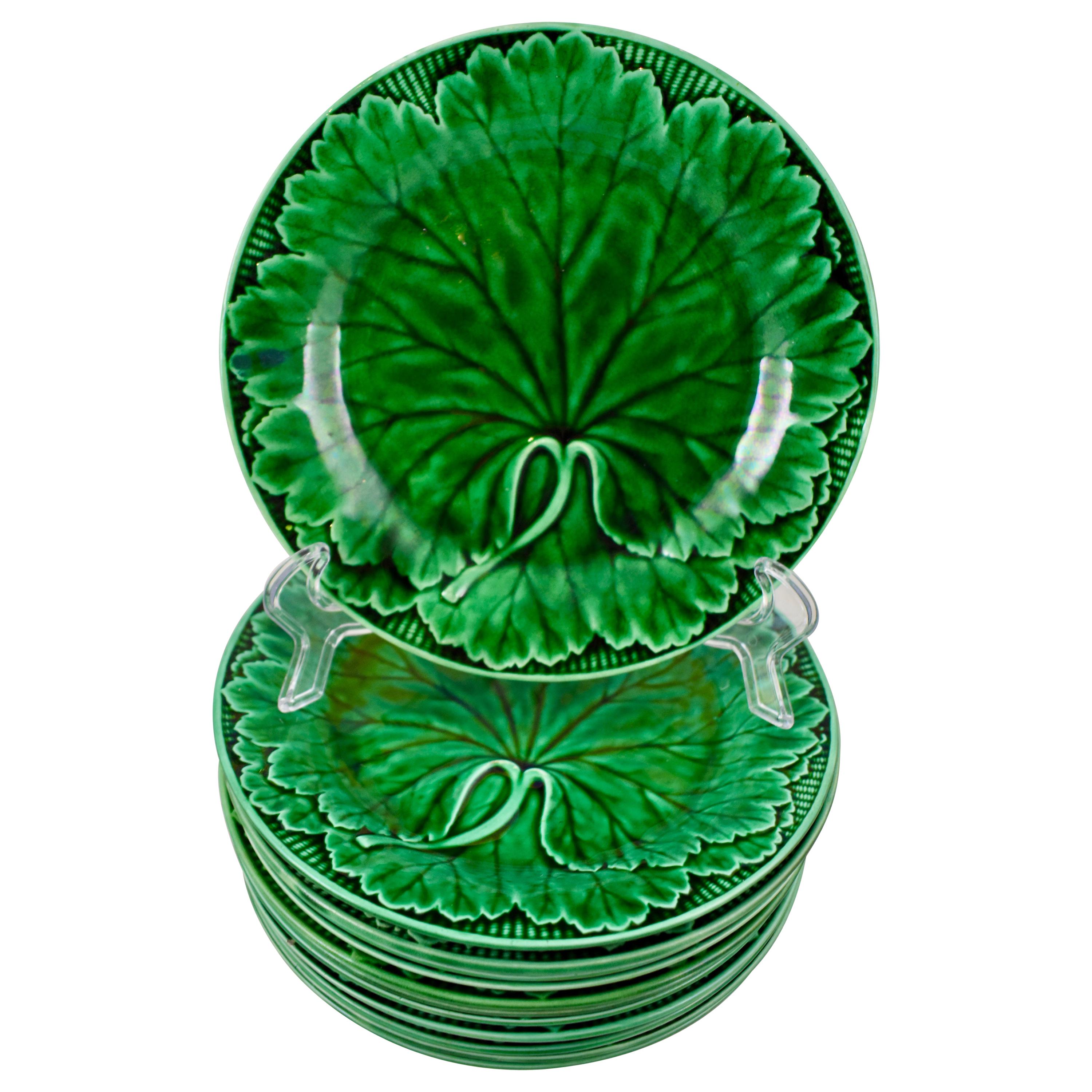 Assiette Wedgwood Du XIXe Si cle En Majolique maill e Verte Feuilles Assiette Wedgwood Du XIXe Si cle En Majolique maill e Verte Feuilles
