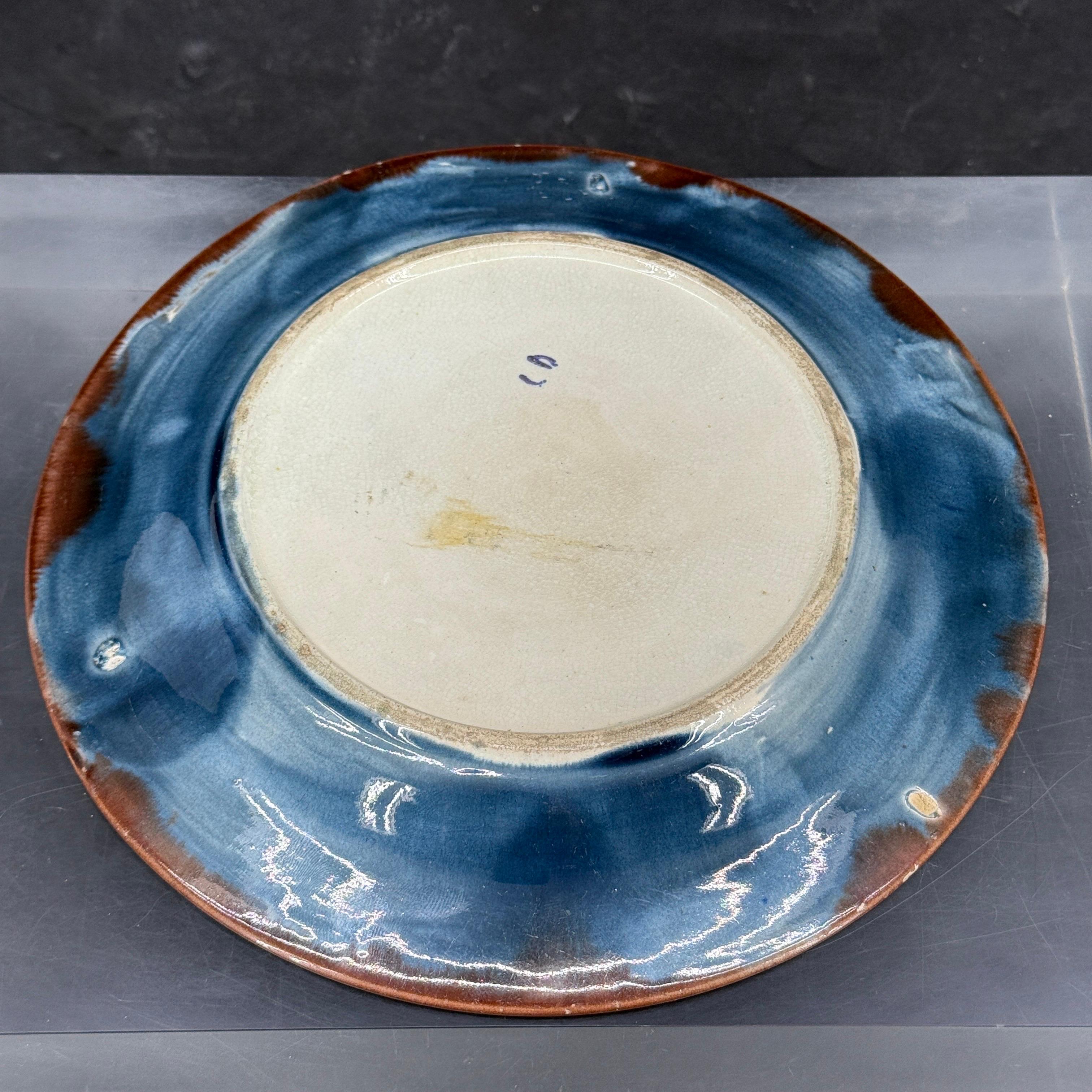 19th Century Wedgwood Majolica Cabbage Leaf Plate, England In Good Condition For Sale In Haddonfield, NJ