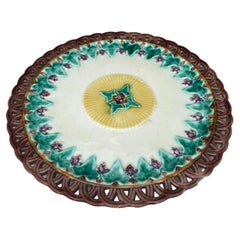 19th Century Wedgwood Majolica Reticulated Plate
