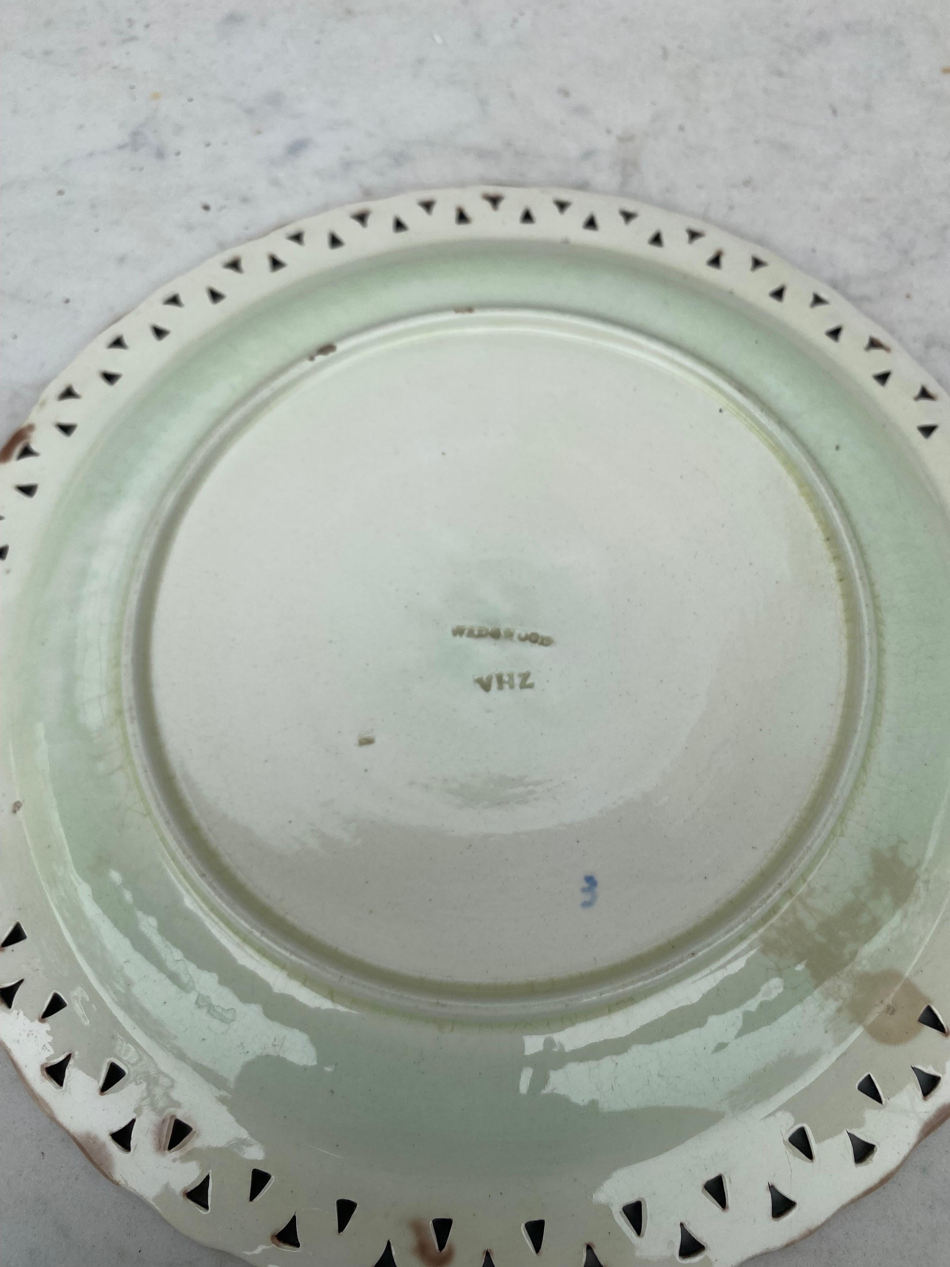 English 19th Century Wedgwood Majolica Reticulated Plate