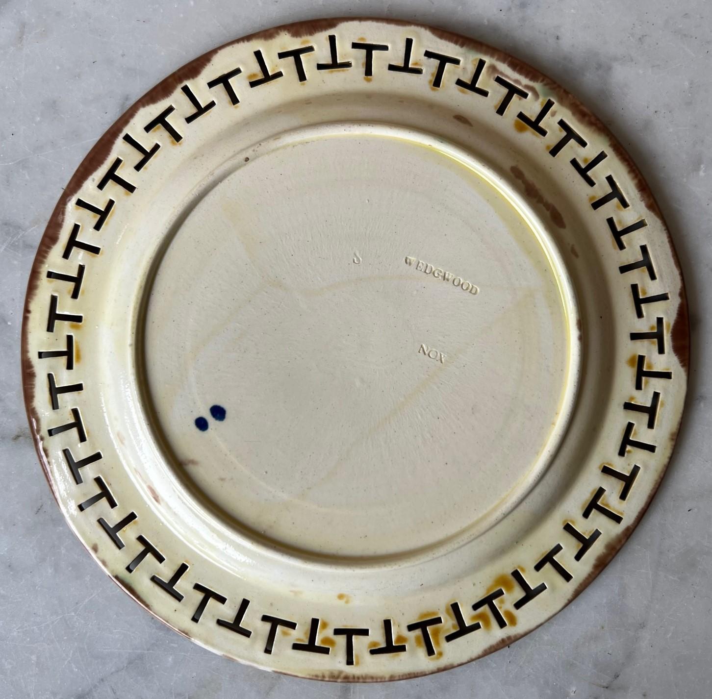 Ceramic 19th Century, Wedgwood Plate with Reticulated Edge, 1868 For Sale