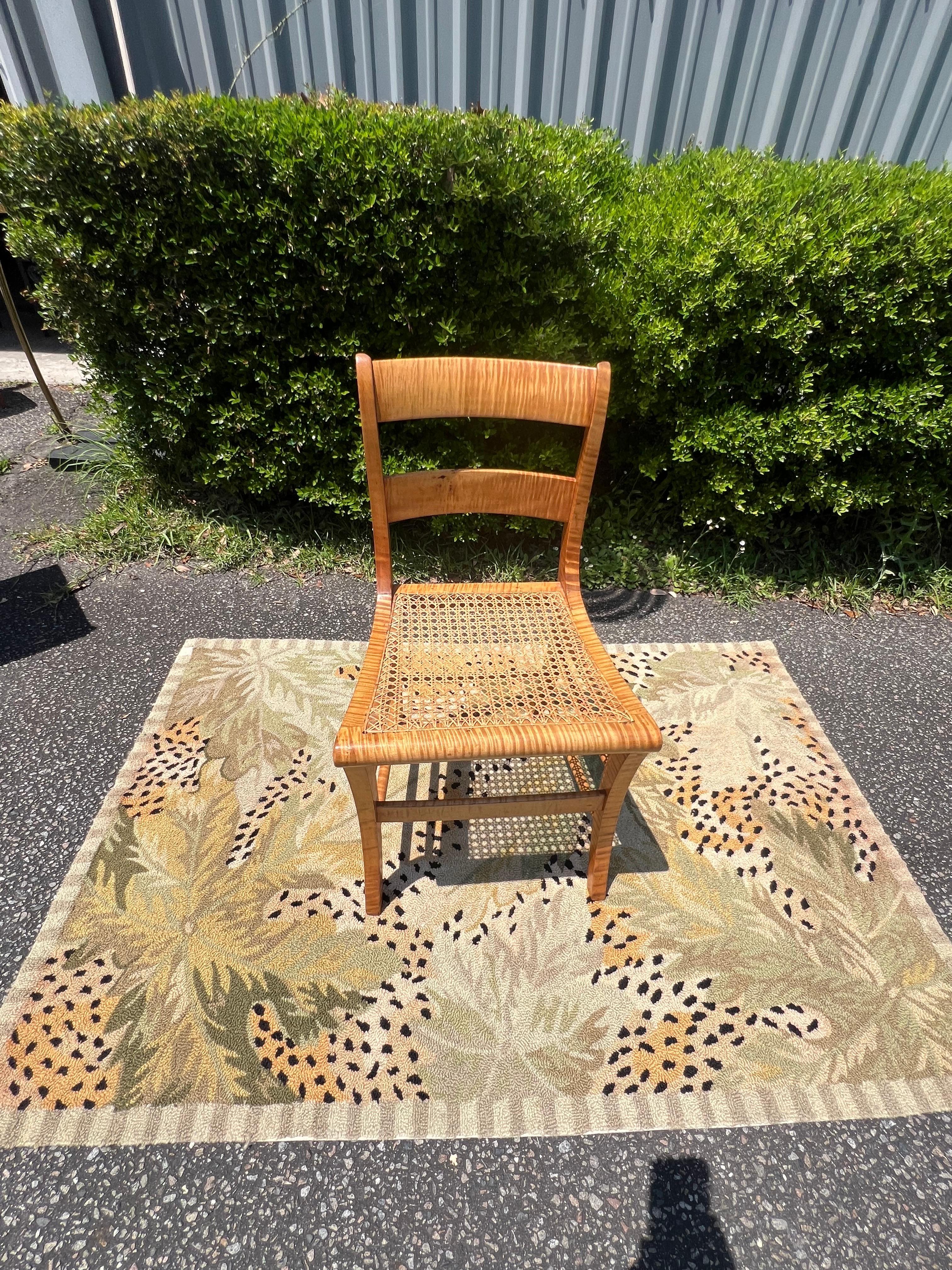 19th Century Well Figured Tiger Maple Desk With Chair - a Set of 2 For Sale 7