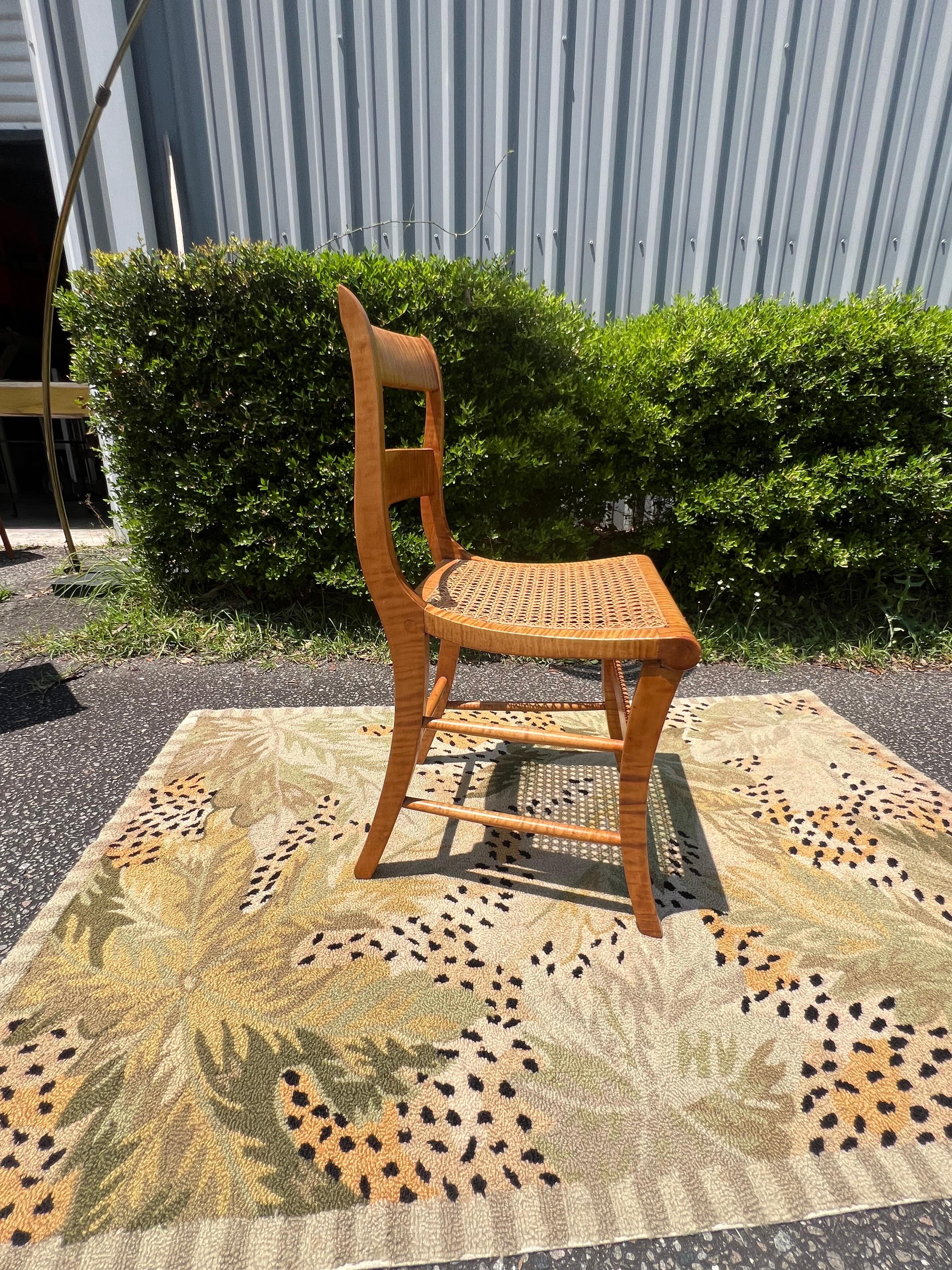 19th Century Well Figured Tiger Maple Desk With Chair - a Set of 2 For Sale 8