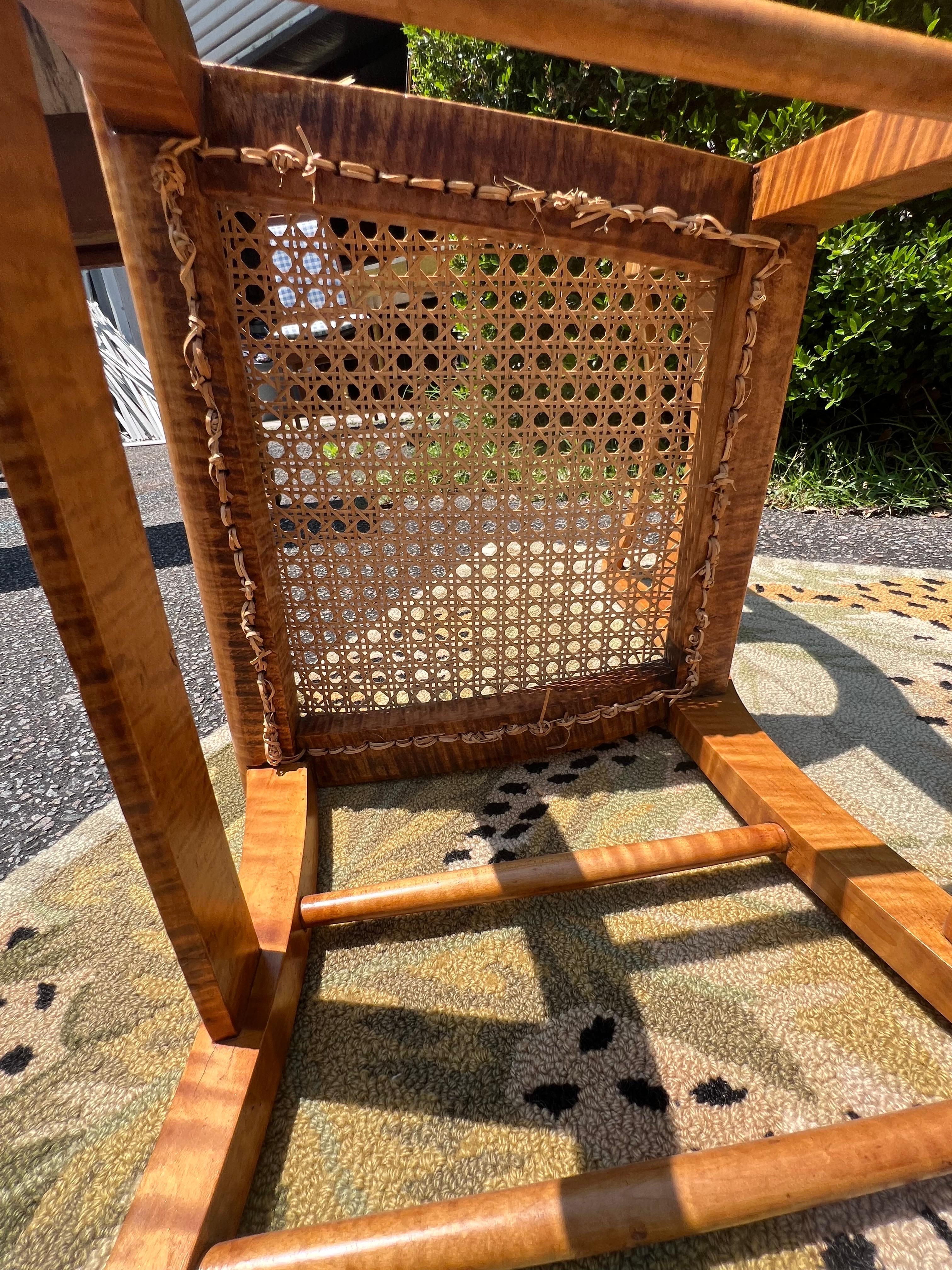 19th Century Well Figured Tiger Maple Desk With Chair - a Set of 2 For Sale 11