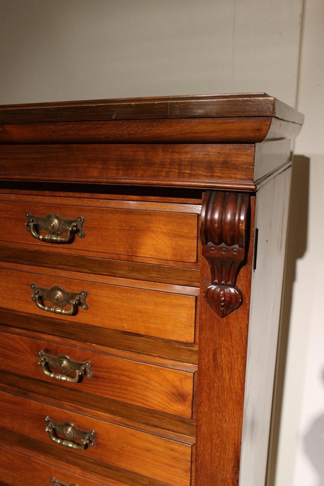 19th Century wellington chest of drawers 4