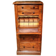 19th Century Wellington Filing Cabinet with Desk Drawer