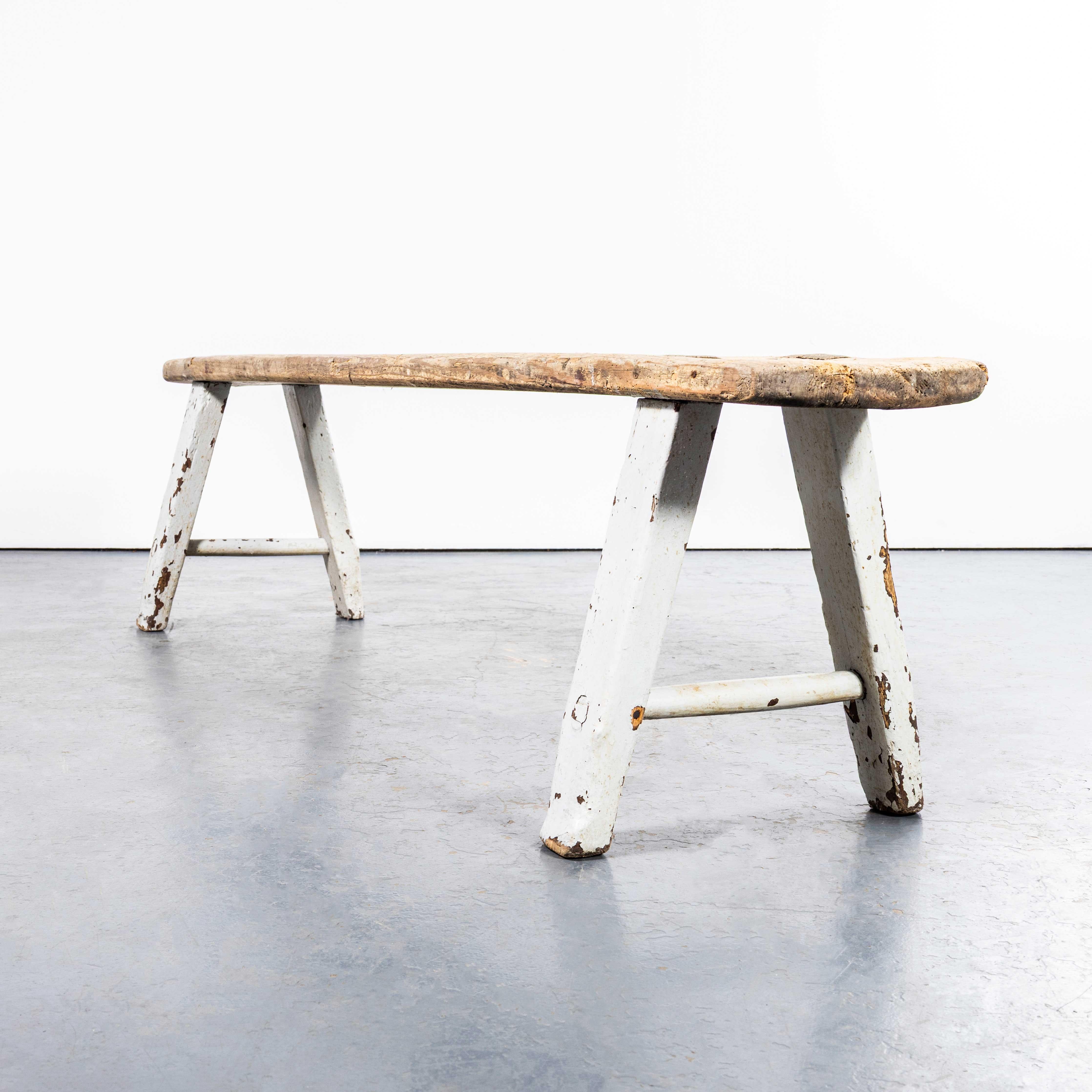 Pine 19th Century Welsh Compact Scullery Bench For Sale