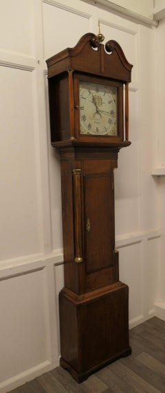19th Century Welsh Country Oak Long Case Clock by Wm Jones of Llanfyllin