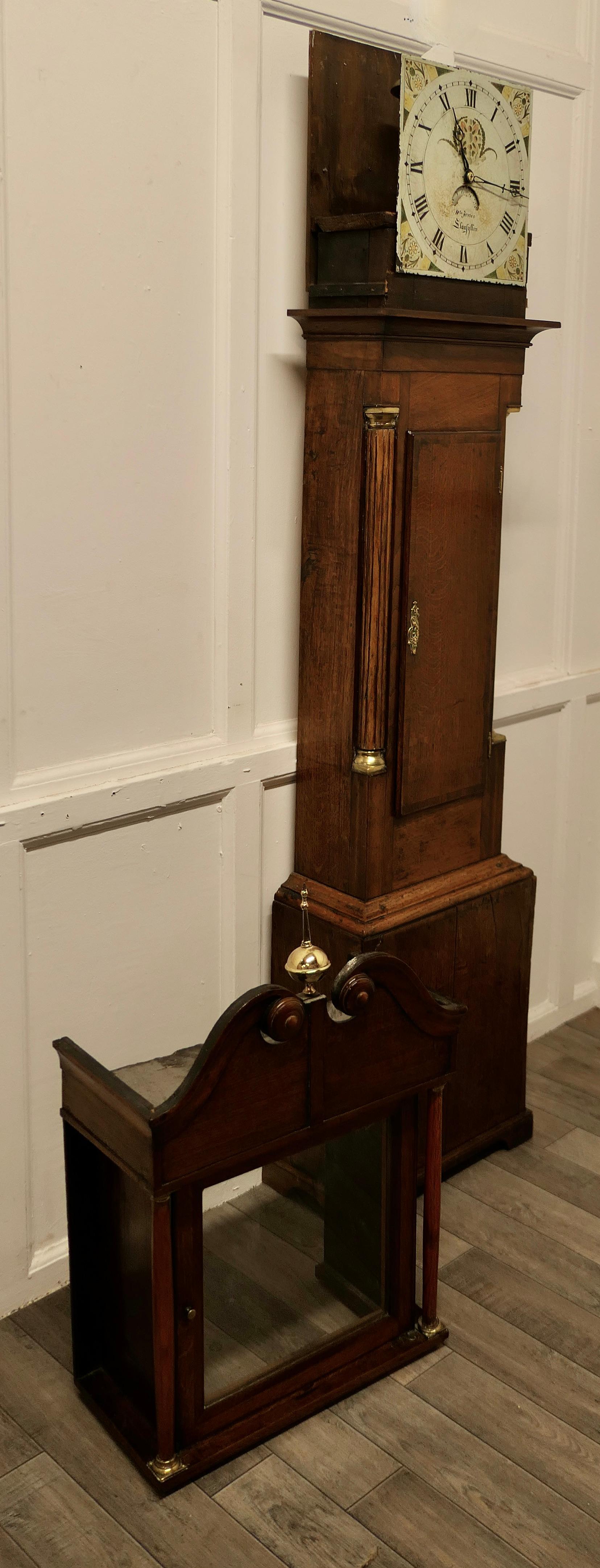19th Century Welsh Country Oak Long Case Clock by Wm Jones of Llanfyllin For Sale 2