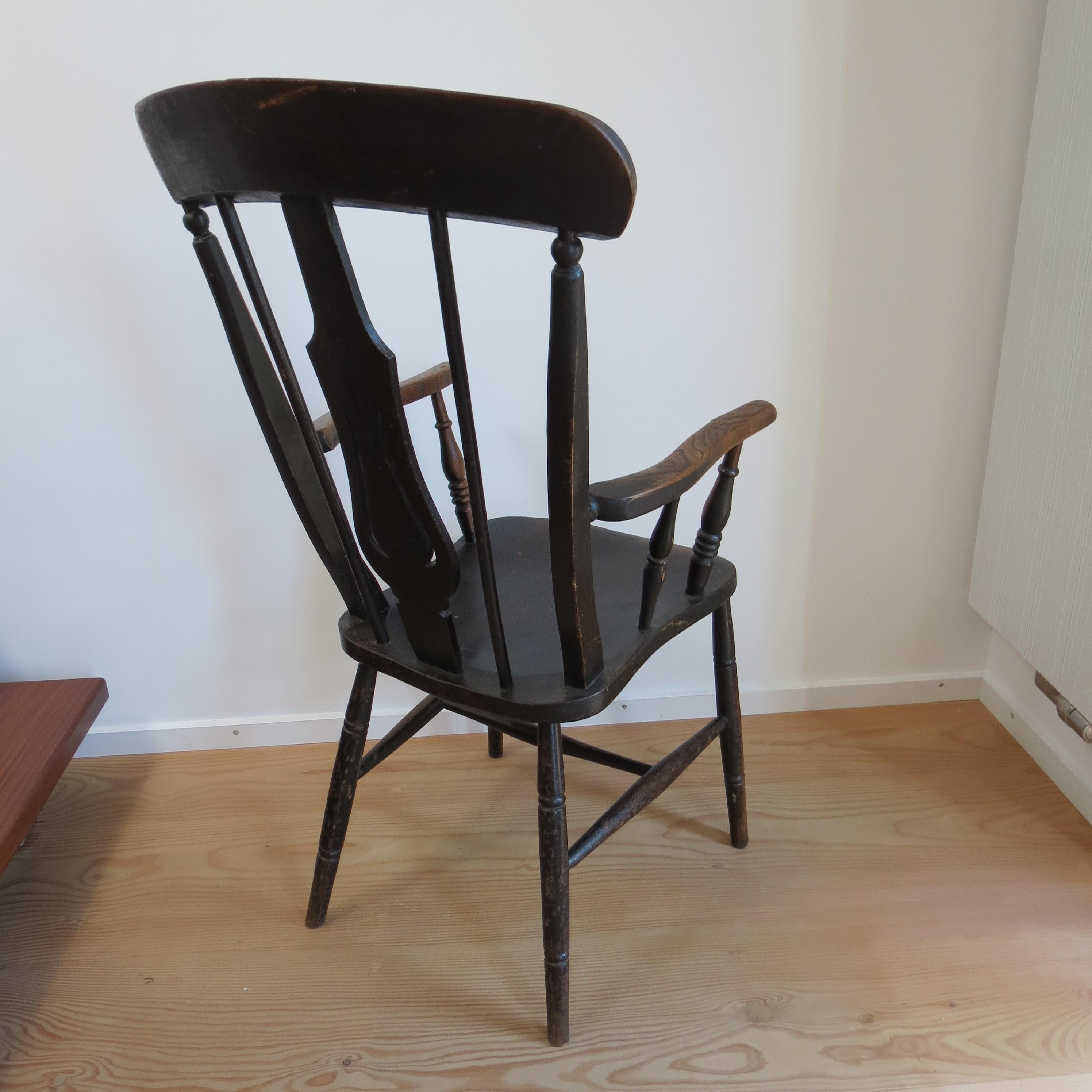 19ème siècle  Chaise Welsh Elm Folk Farmhouse en vente 2