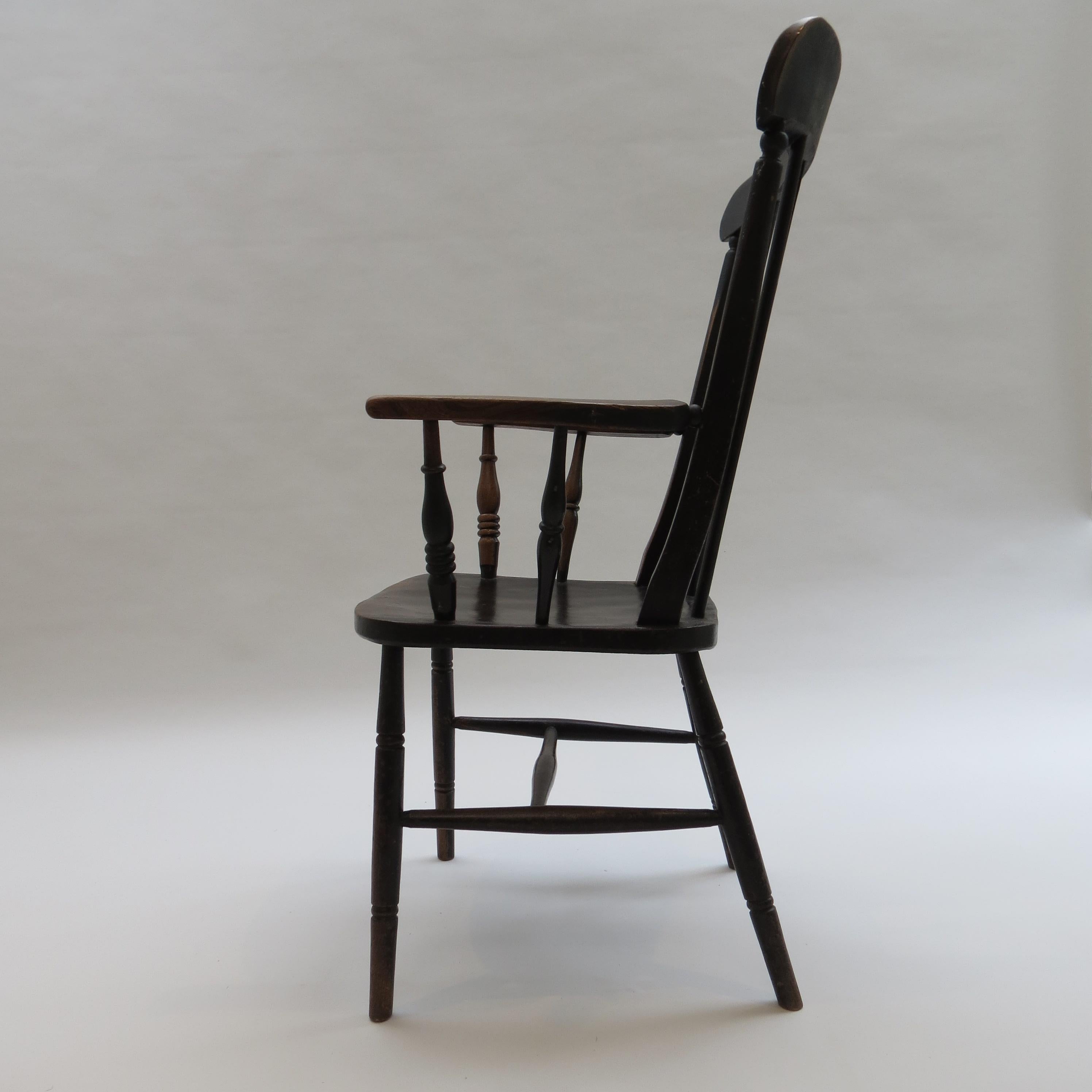 XIXe siècle 19ème siècle  Chaise Welsh Elm Folk Farmhouse en vente