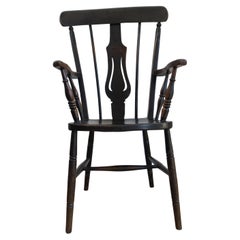 19ème siècle  Chaise Welsh Elm Folk Farmhouse
