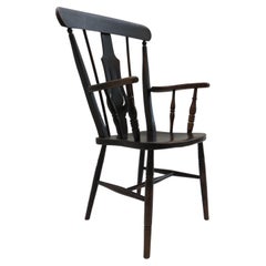 19ème siècle  Chaise Welsh Elm Folk Farmhouse