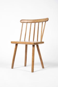 19th Century Welsh Elm Primitive Wabi Sabi Stick Back Chair