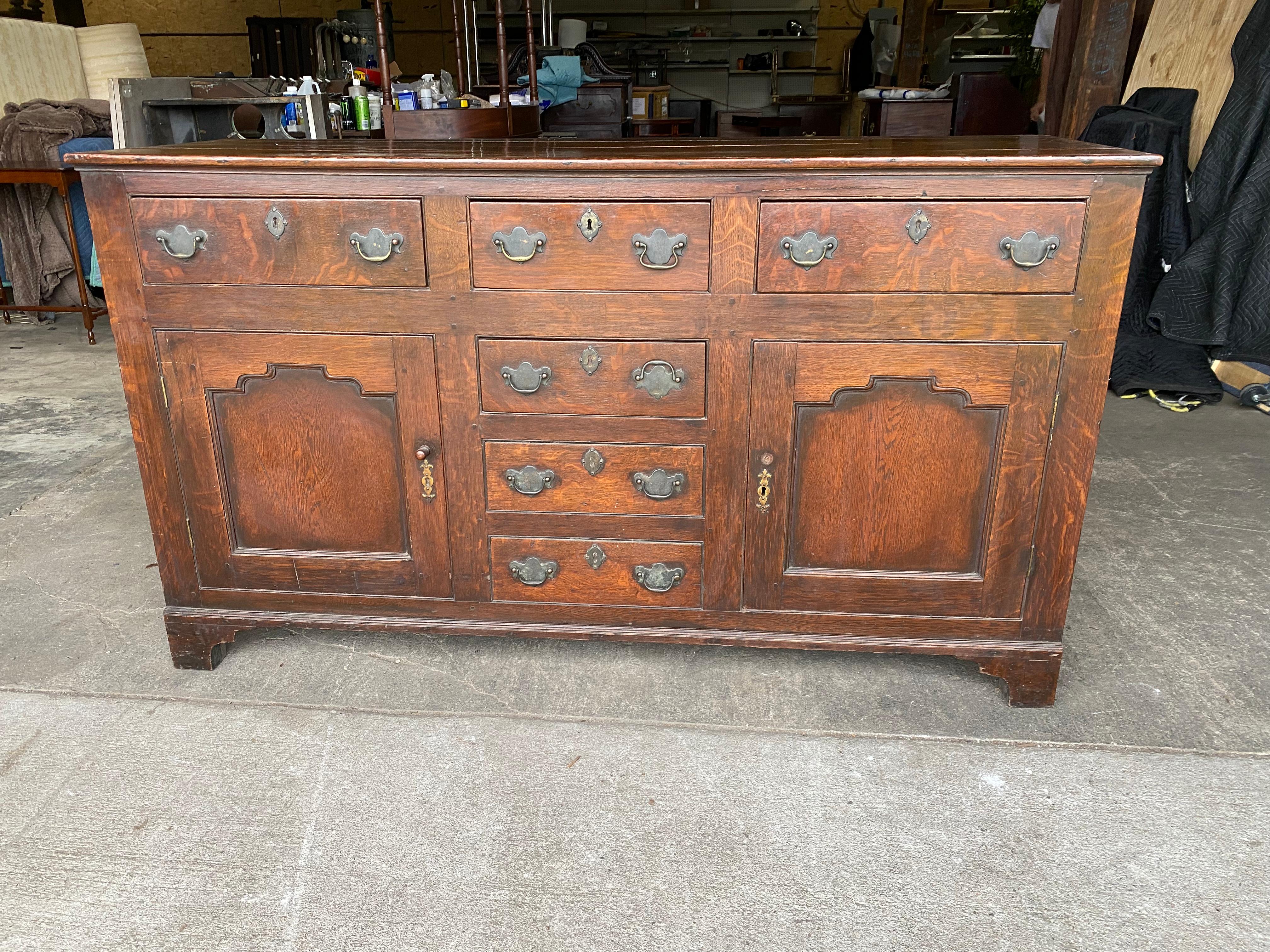 19th Century Welsh Oak Dresser Base For Sale 1