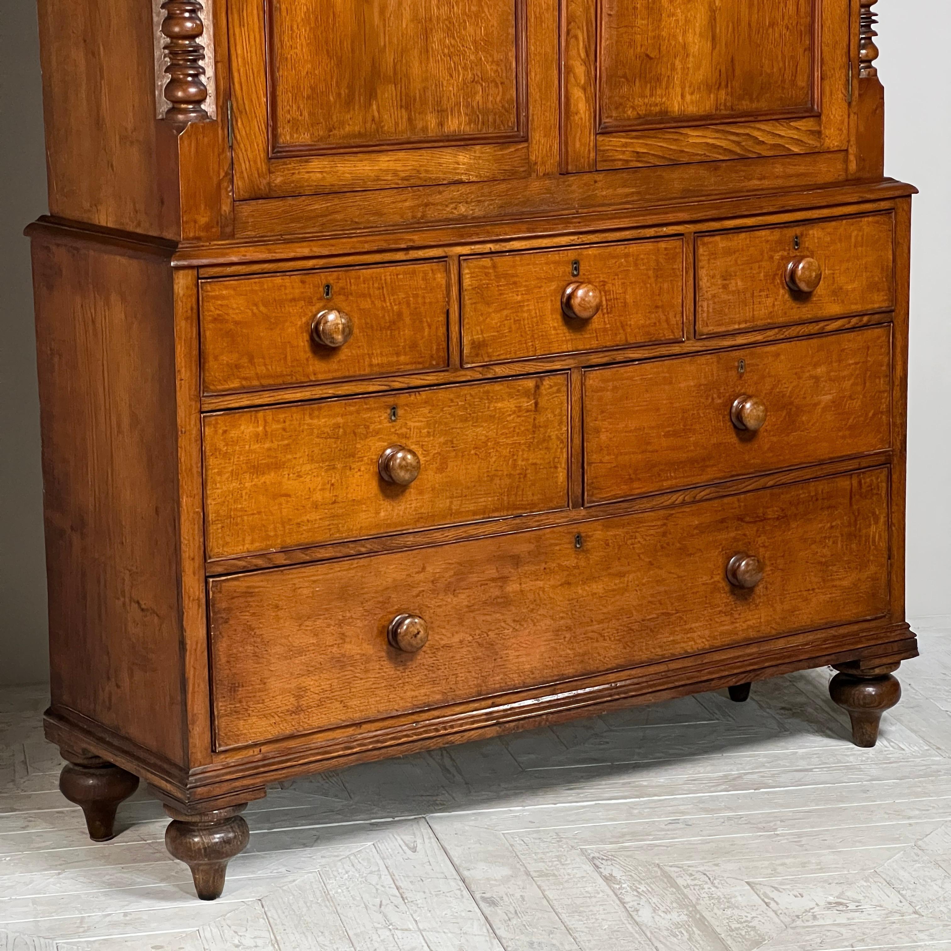 19Th Century Welsh Oak Housekeepers Cupboard Or Linen Press 1