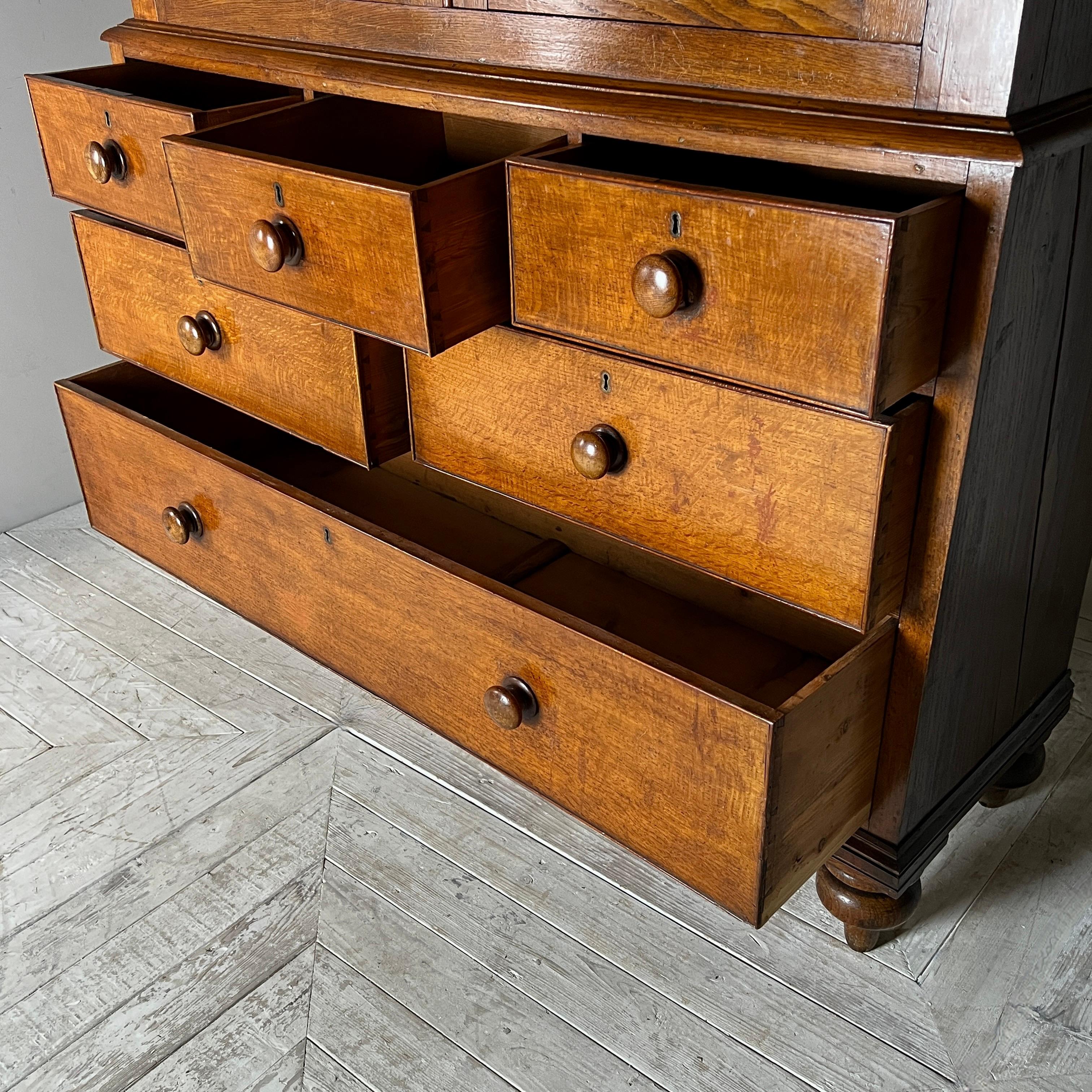 19Th Century Welsh Oak Housekeepers Cupboard Or Linen Press 2