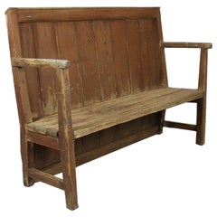 19th Century Welsh Original Painted Pine Settle