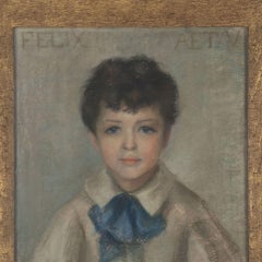 Retrato al pastel galés del siglo XIX Felix Fripp por Gweny Griffiths