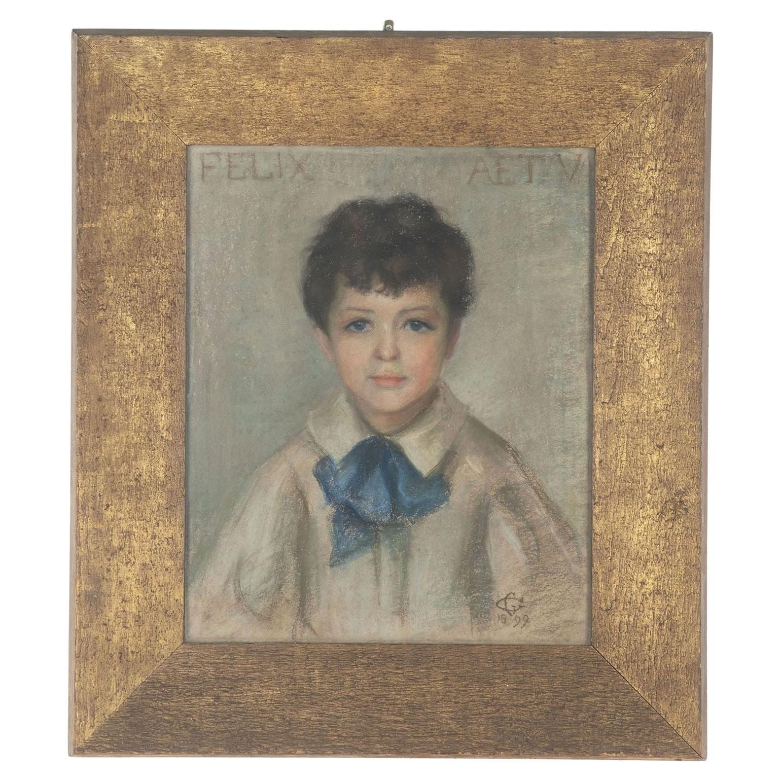 Walisisches Pastellporträt des 19. Jahrhunderts Felix Fripp von Gweny Griffiths im Angebot