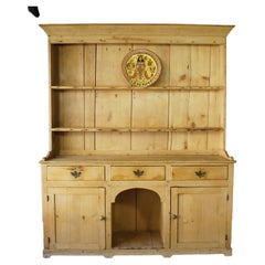 Used 19th Century Welsh Pine Dresser And Rack.