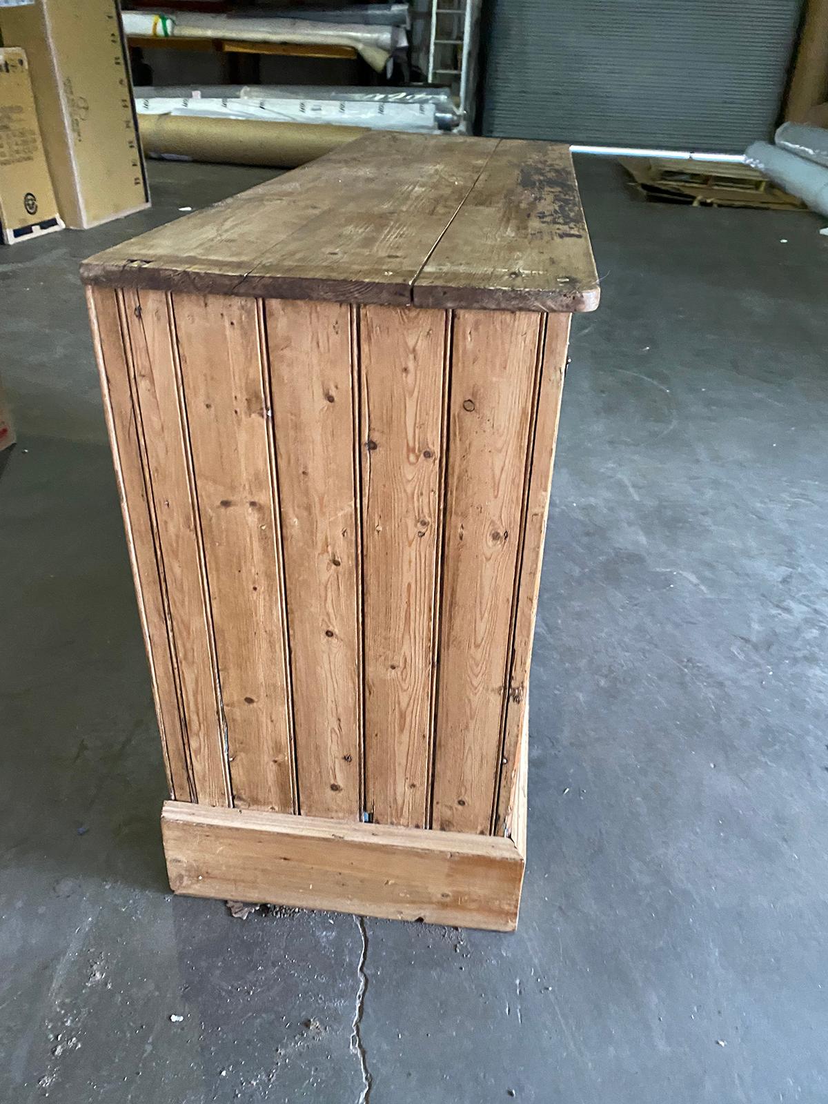 19th Century Welsh Pine Dresser Base with 4 Doors, 2 Drawers In Good Condition In Atlanta, GA