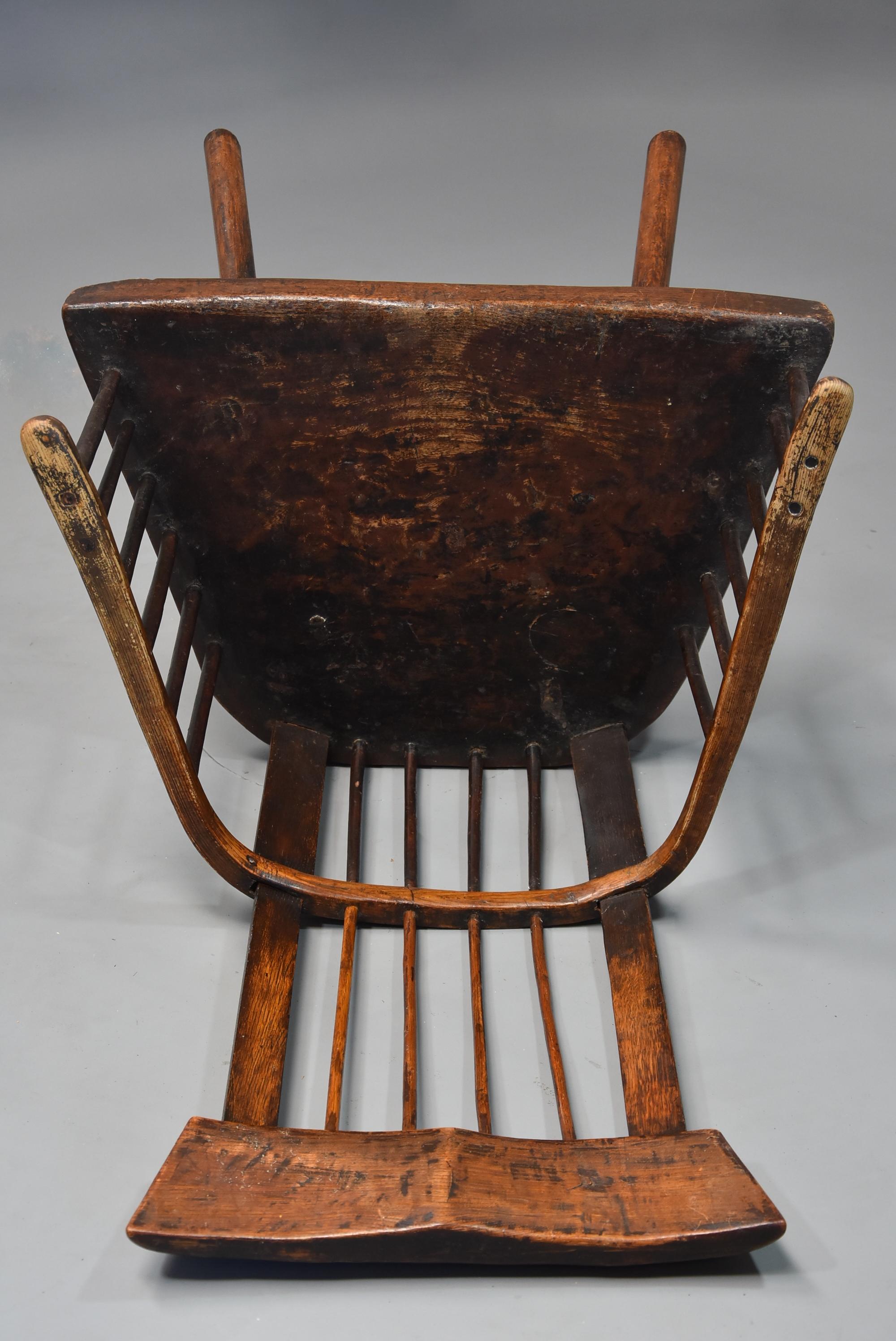 19th Century Welsh Primitive Ash and Elm Comb Back Armchair with Good Patina 6