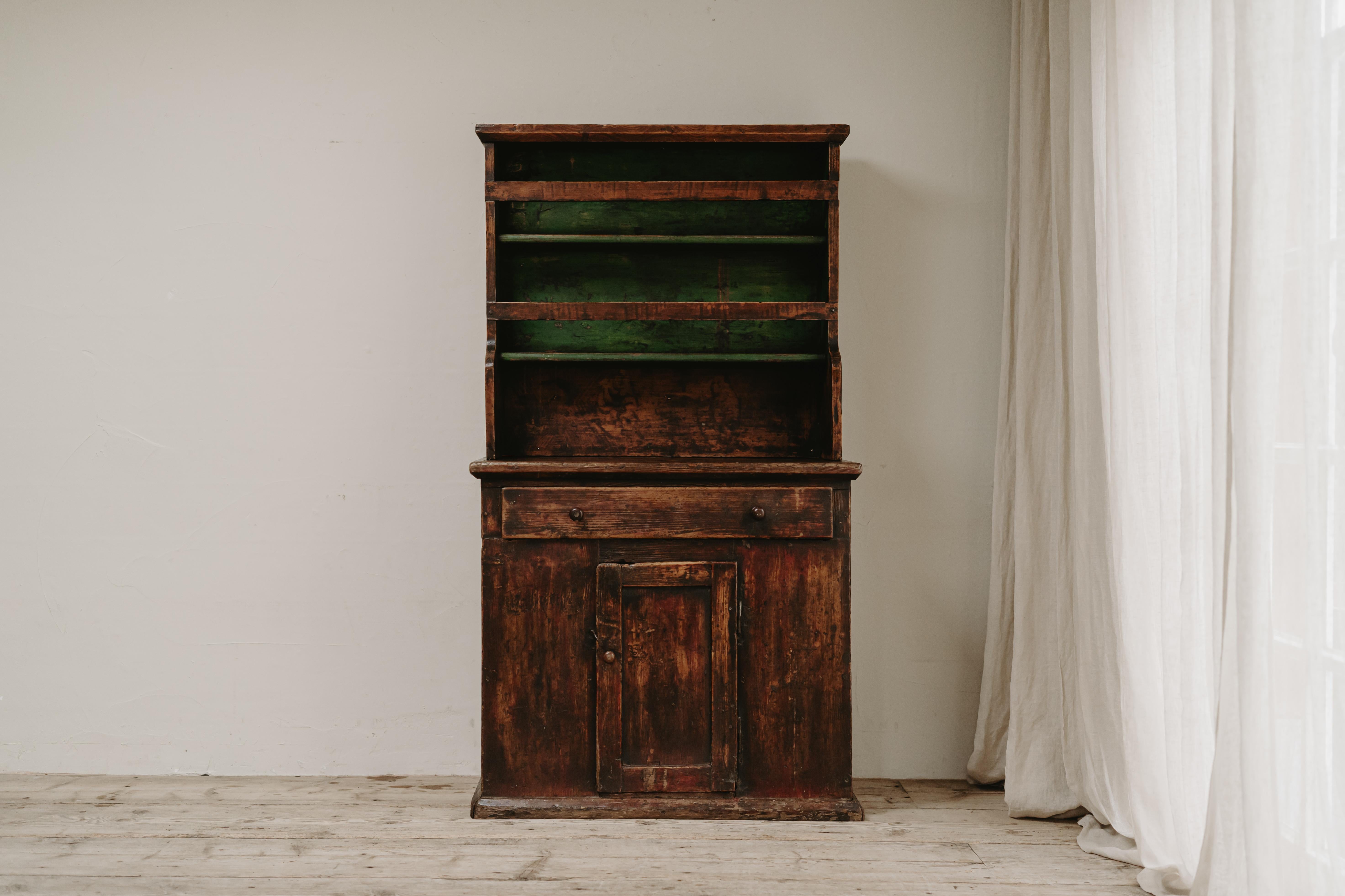 Hand-Painted 19th Century Welsh Primitive Cottage Dresser  For Sale