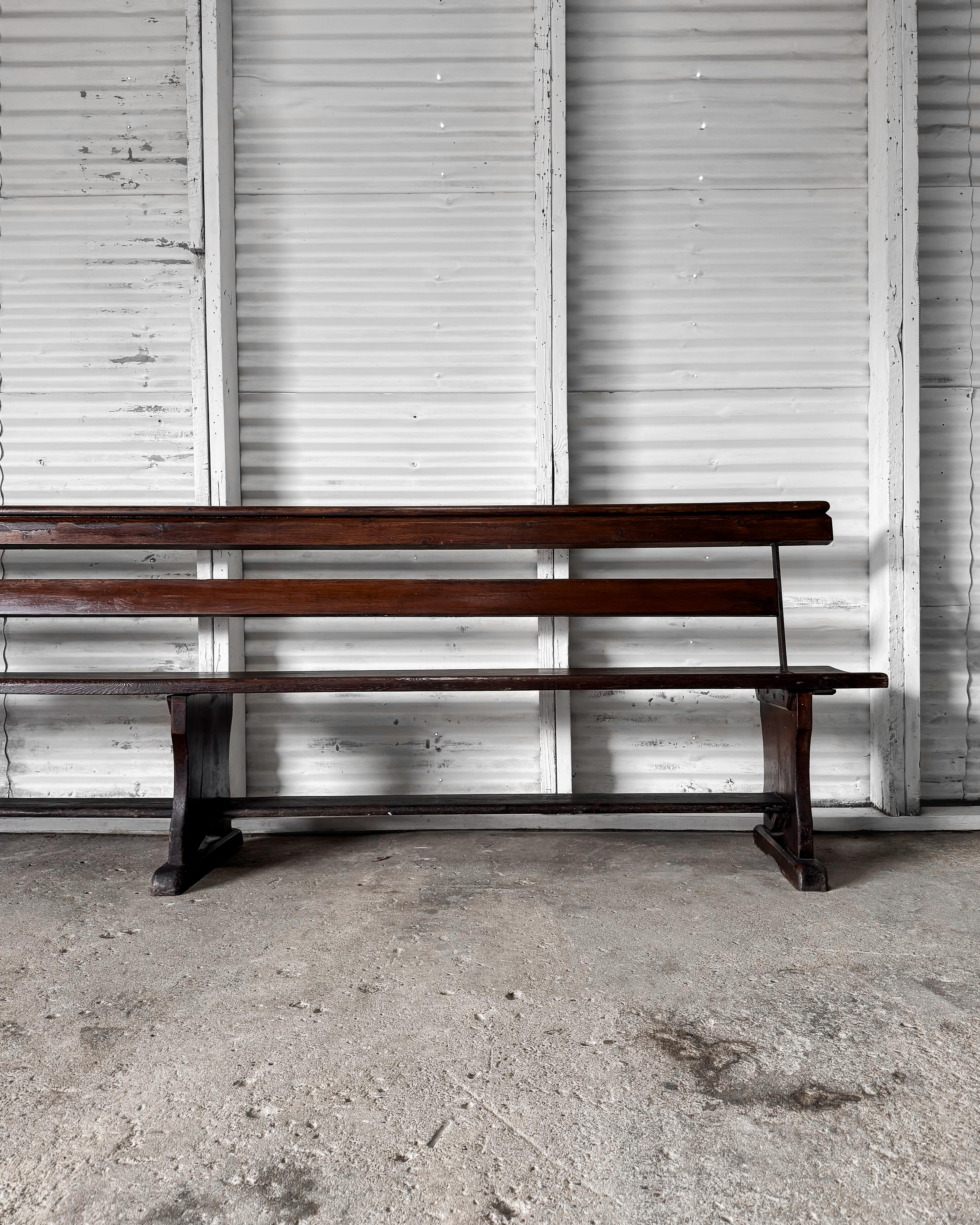 Oak 19th Century Welsh Railway Platform Bench