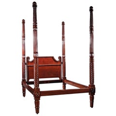 19th Century West Indies Mahogany 4 Post Bed