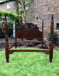 19th Century West Indies Mahogany Jamaican Waterfall Bed