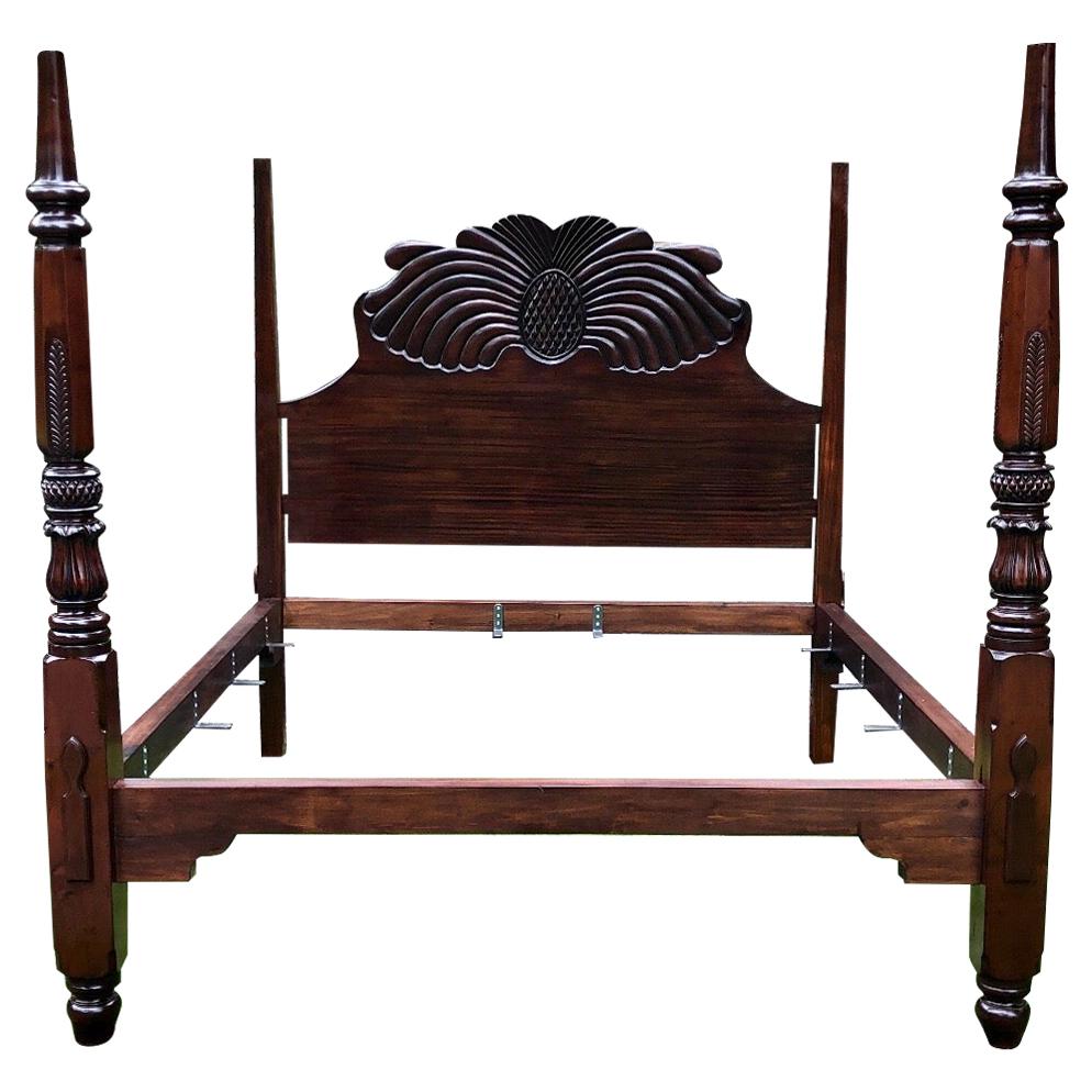 19th Century West Indies Mahogany Jamaican Waterfall Bed