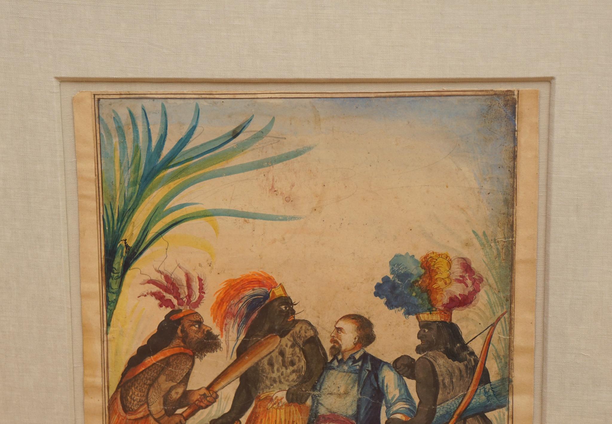 Westindisches Original-Aquarell des 19. Jahrhunderts (1 von 3) im Zustand „Gut“ im Angebot in Hudson, NY