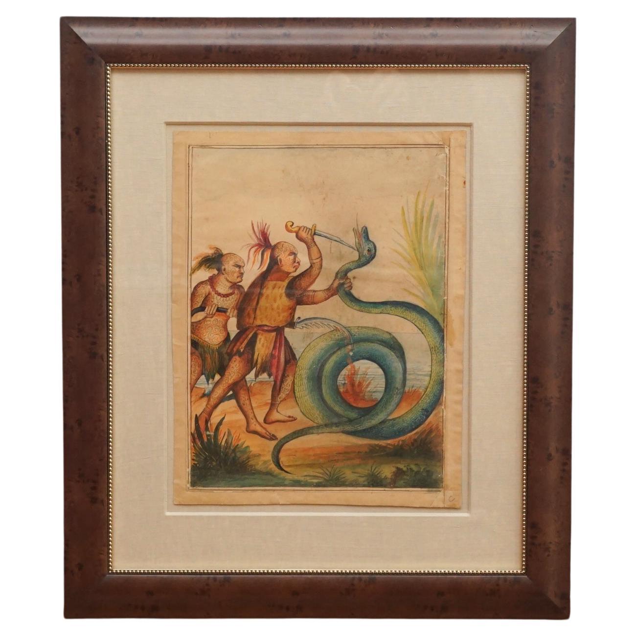 Westindisches Original-Aquarell des 19. Jahrhunderts (2 von 3) im Angebot