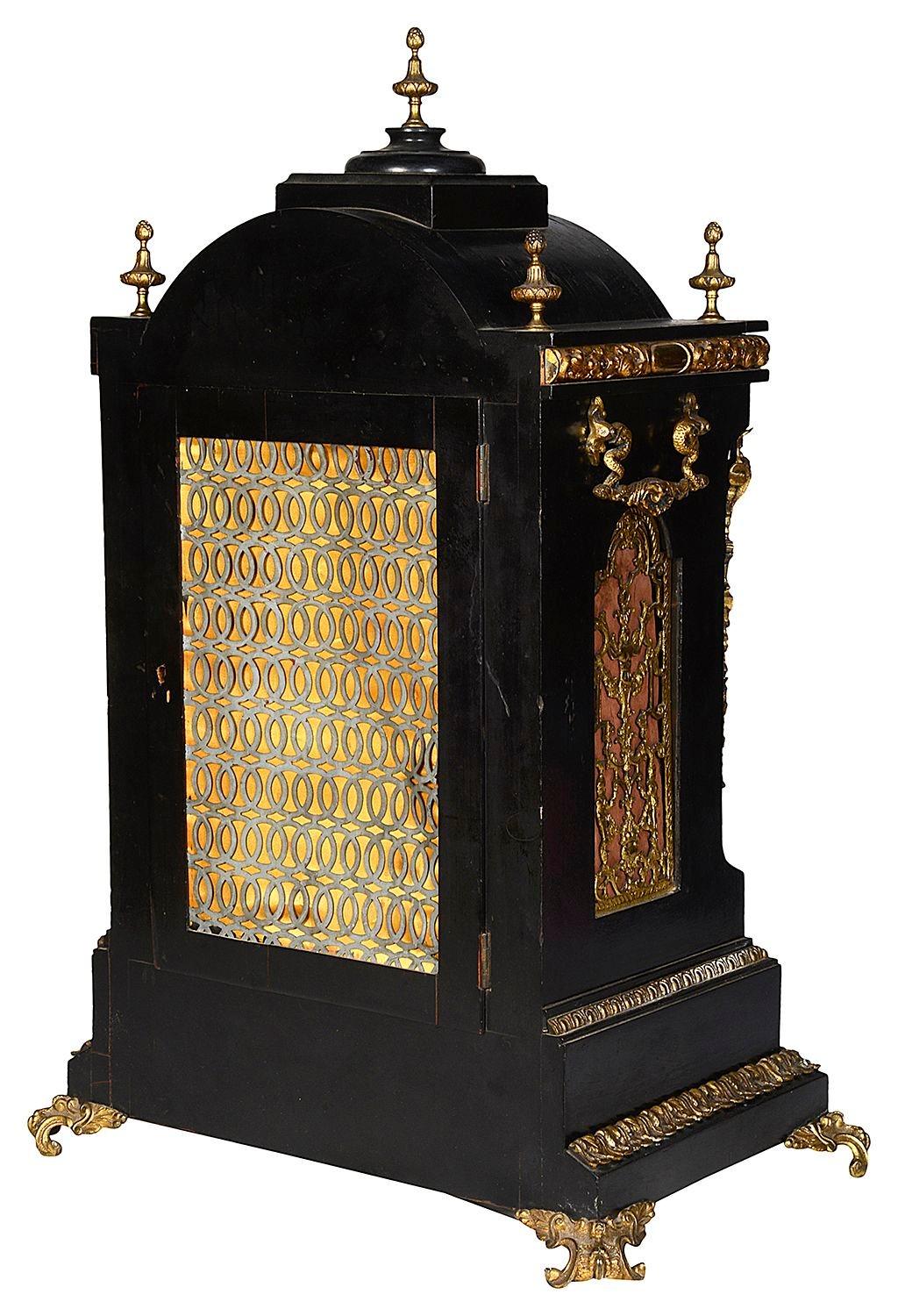 Ébénisé Pendule de cheminée à carillon Westminster du 19e siècle en vente