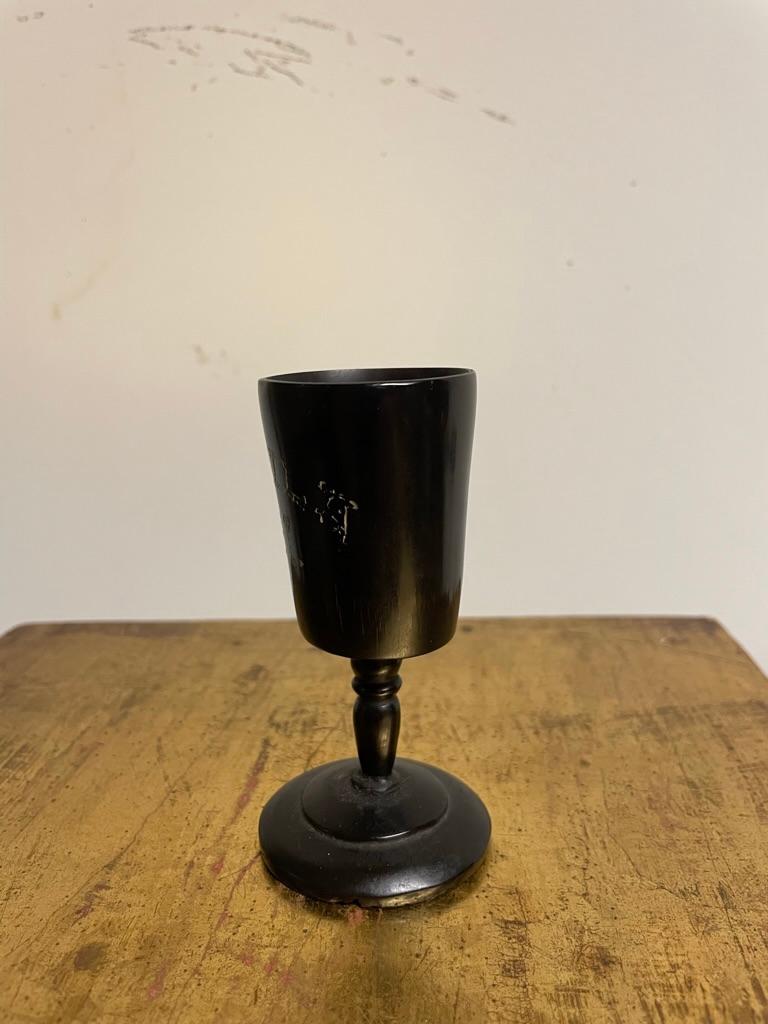 Folk Art 19th Century Whaler Made Turned Ebony Stemmed Cup For Sale