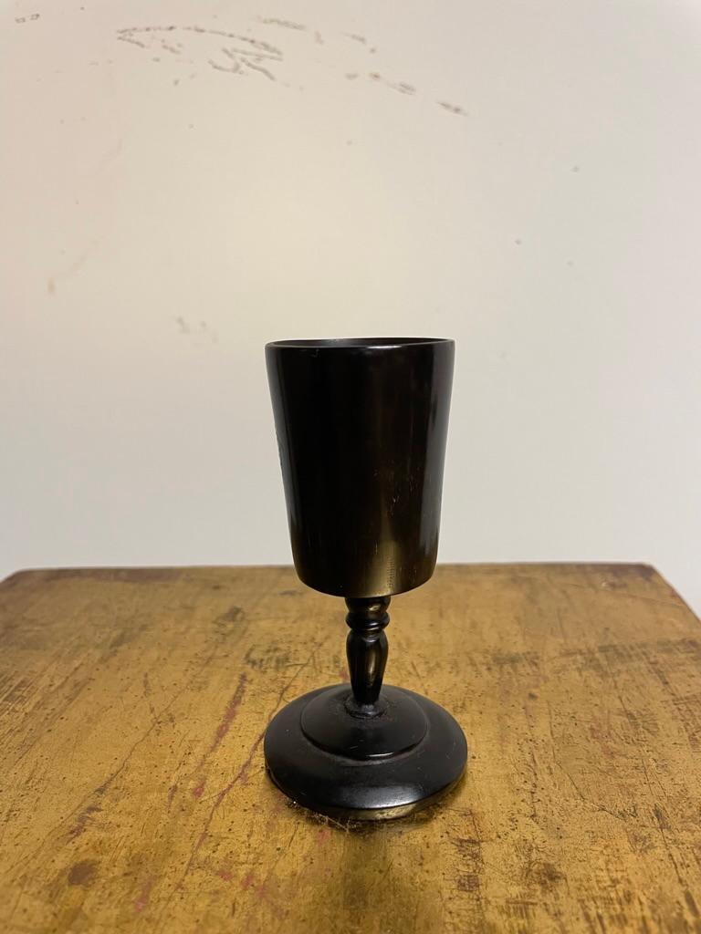 American 19th Century Whaler Made Turned Ebony Stemmed Cup For Sale