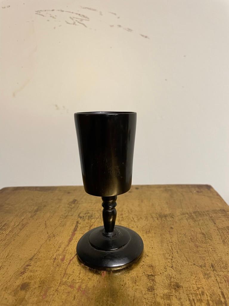 Hand-Carved 19th Century Whaler Made Turned Ebony Stemmed Cup For Sale