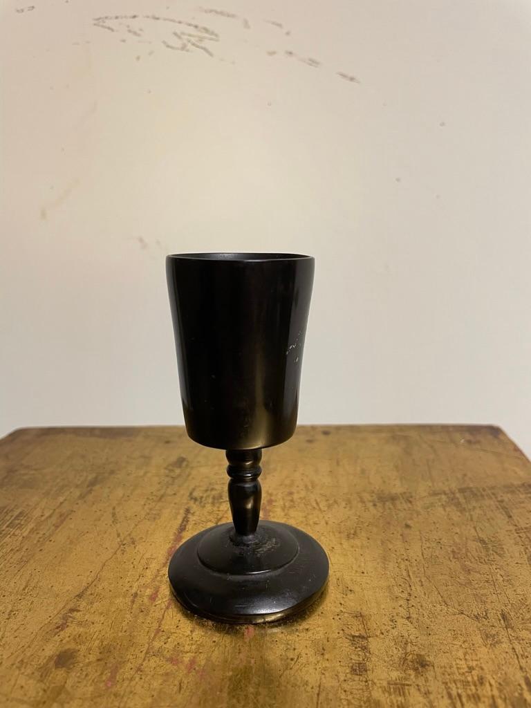 19th Century Whaler Made Turned Ebony Stemmed Cup In Good Condition For Sale In Stamford, CT