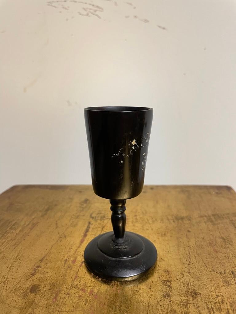19th Century Whaler Made Turned Ebony Stemmed Cup For Sale 1