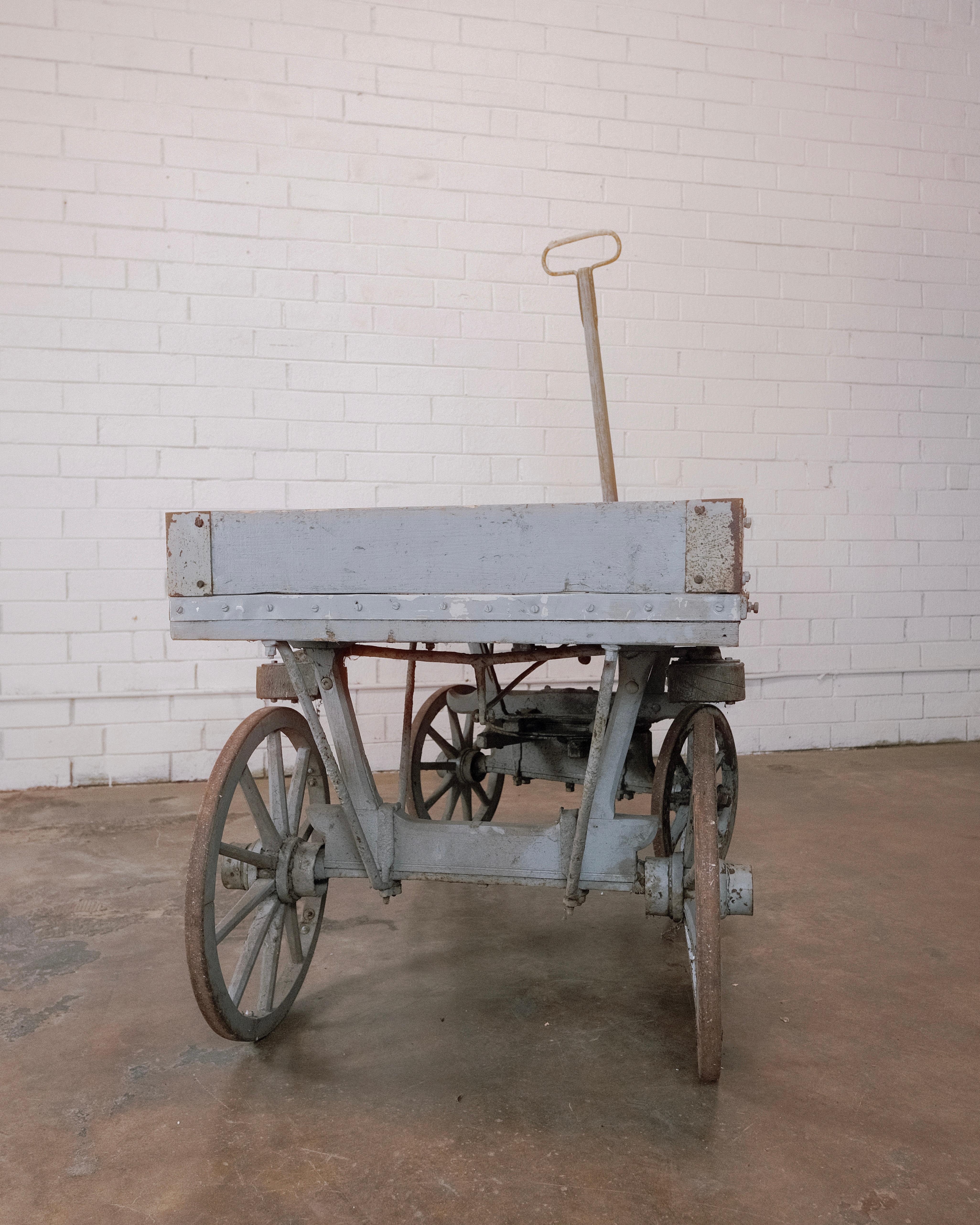 antique factory cart