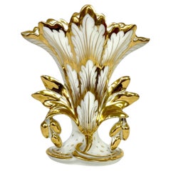 19th Century White and Gold Porcelain Vase