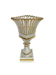 White and Gold Paris Porcelain Centerpiece 19th Century