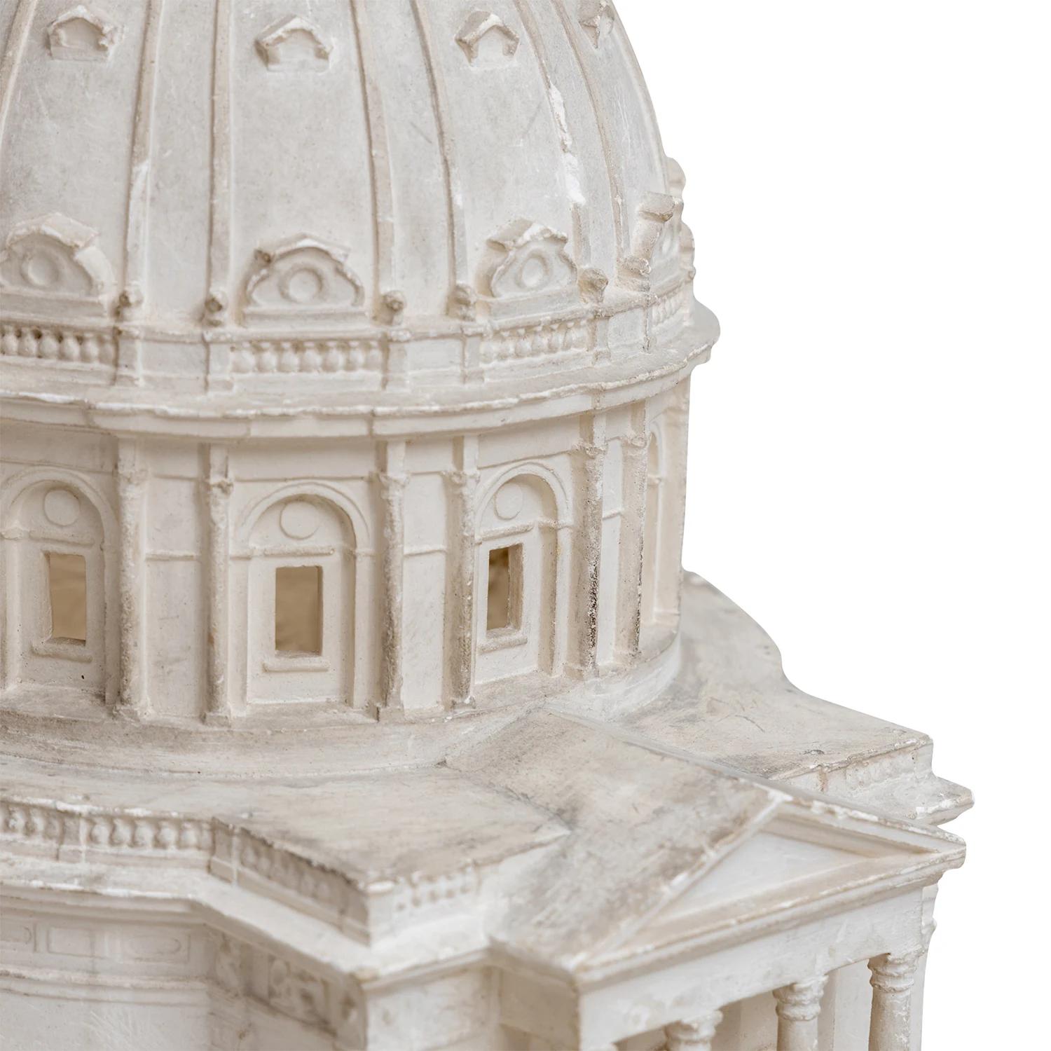 19th Century White Belgian Parisian Plaster Architectural Model Capitol In Good Condition For Sale In West Palm Beach, FL