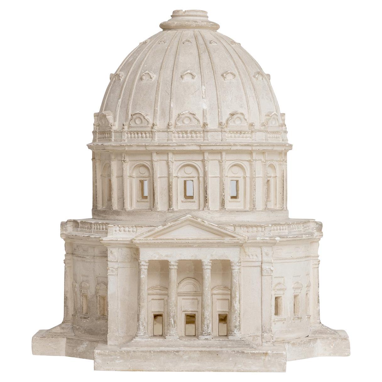 19th Century White Belgian Parisian Plaster Architectural Model Capitol