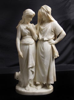 19th Century White Carrara Marble Entitled “Tendresse” by Émile-André Boisseau