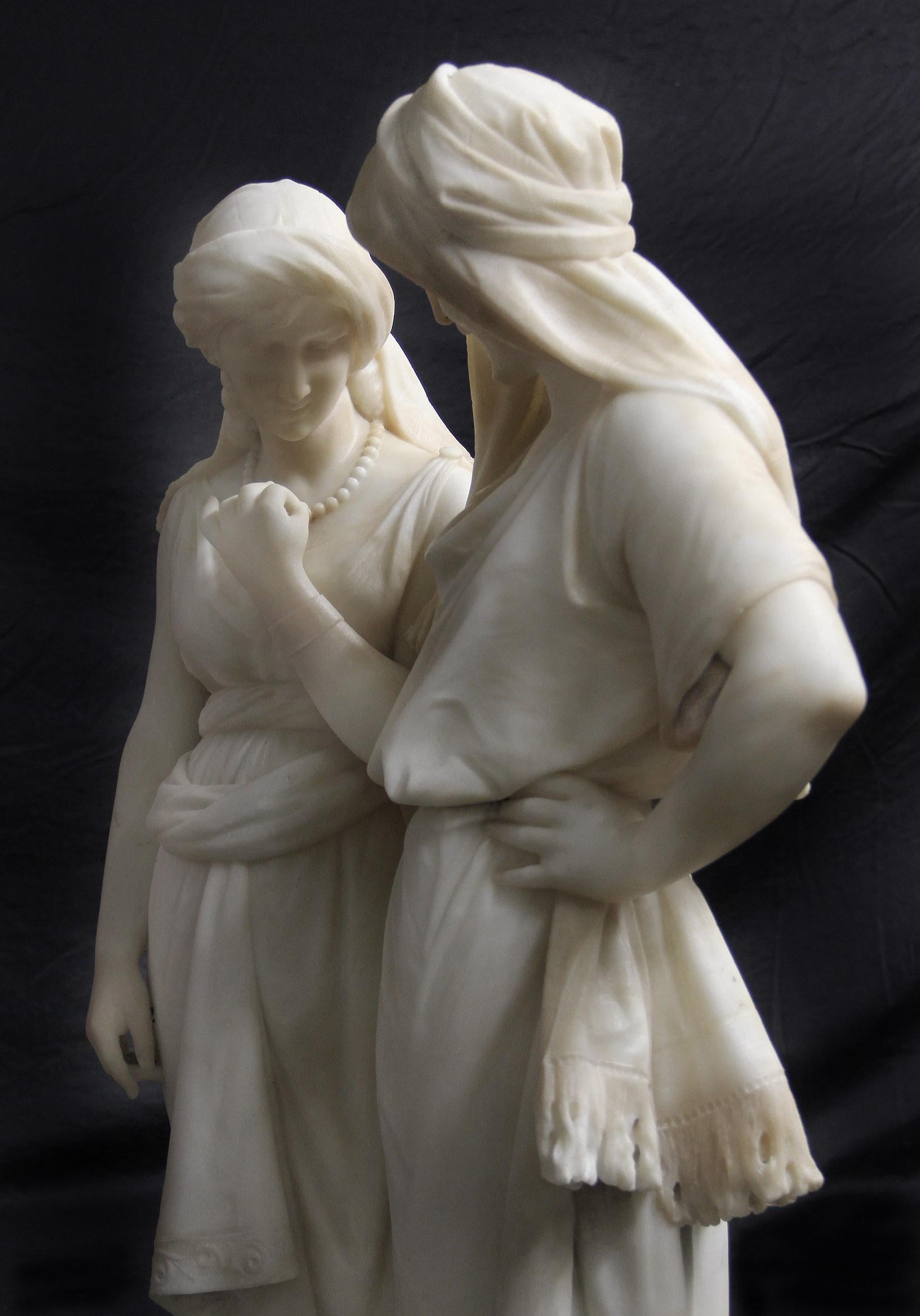 French 19th Century White Carrara Marble Entitled “Tendresse” by Émile-André Boisseau For Sale
