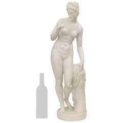 19th century white Carrara marble statue of Venus